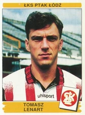 138 TOMASZ LENART ? ROOKIE POLAND LKS.PTAK LODZ STICKER PANINI LEAGUE POLSKA 1997