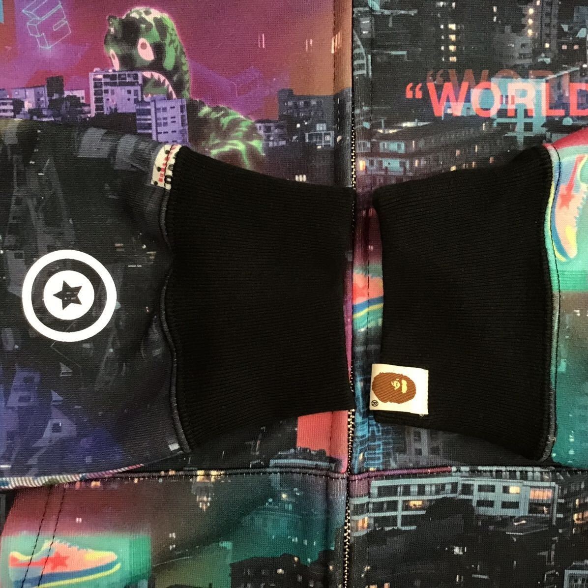 BAPE Neon Tokyo shark full zip hoodie A Bathing Ape Size XL | eBay