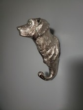 Large Dog Wall Hook 8" Silver Tone Labrador Leash Hook