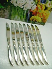 8 International Silver 1847 Rogers Bros FLAIR Silverplate Dinner Knives 1956