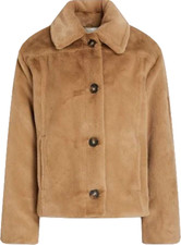 Vince Beige Faux Fur Jacket Bnwt Uk Xs