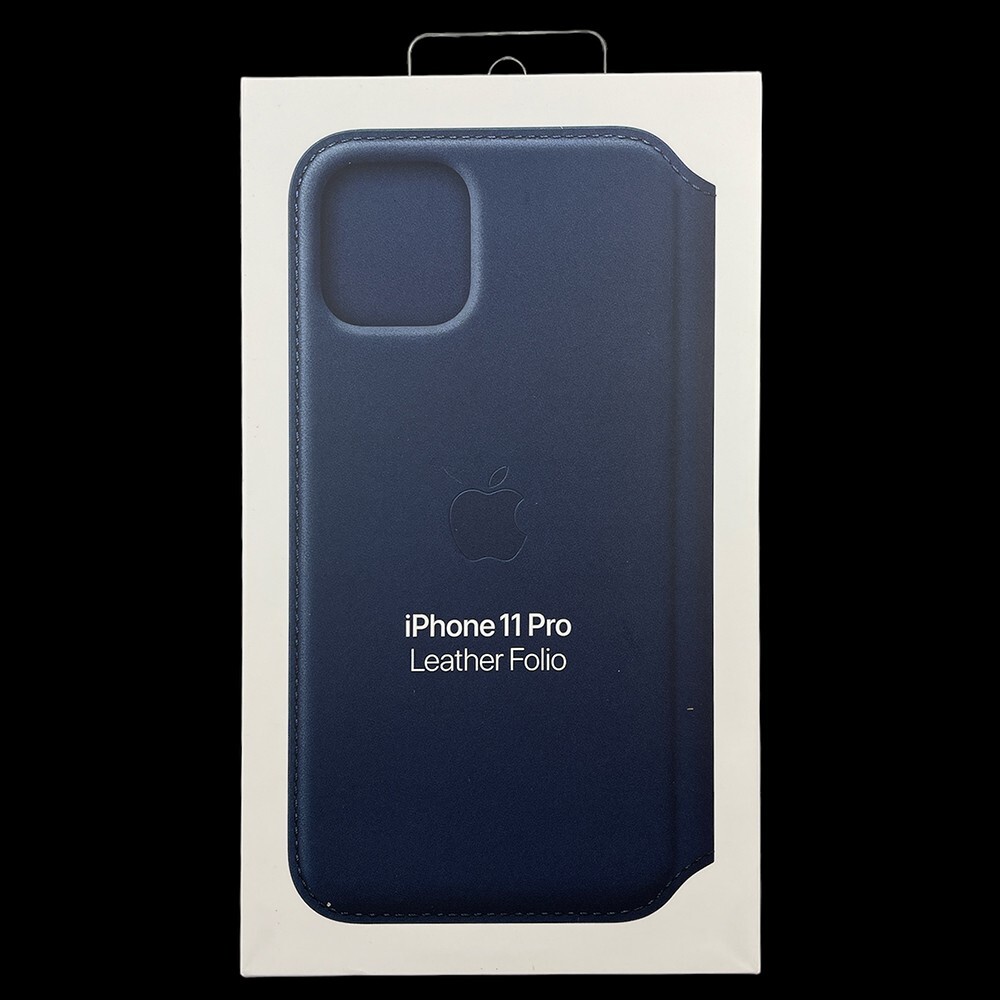 Original Apple Leather Folio Snap Case Cover For iPhone 11 Pro - Deep Sea Blue