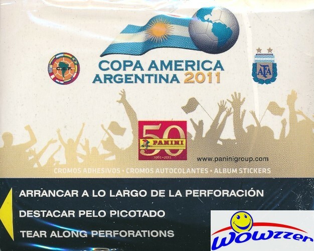 2011 Panini Copa America Sealed 50 Pack Sticker Box-250 Stickers-NEYMAR RC Year!