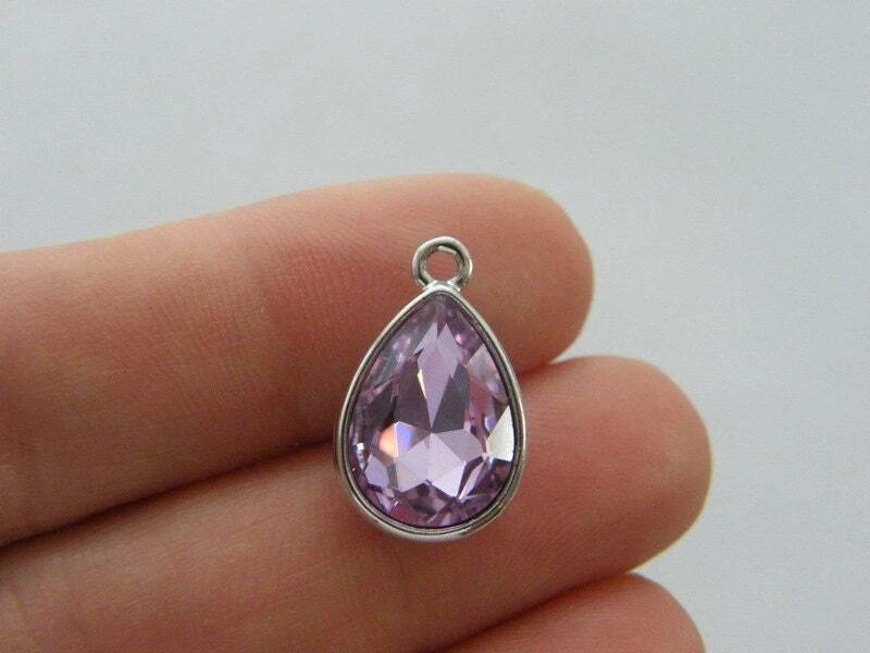 4 June birthstone charms 19 x 12mm silver tone eBay