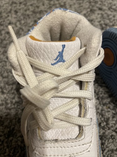Nike Toddlers 6c White University Blue Sunset Jordan AJF 3 323949-141 Shoes - Picture 11 of 11