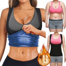 Women's Weight Loss Sweat Vest Slim Sauna Suits Workout Tank Tops Body Shaper US