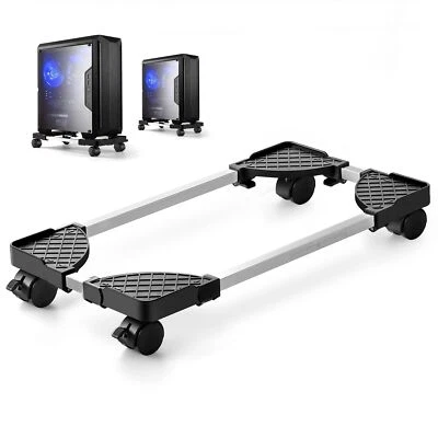 Hmseng Supporto pc Fisso, Carrello Porta Pc ,upporto per Computer Desktop con Ru