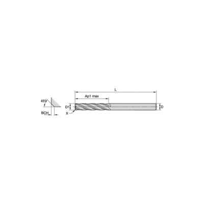 Kennametal 6086563 Square End Mill: 1/8