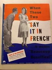 Say It in French Pressbook 1938 Ray Milland, Olympe Bradna, Irene Hervey, rare!