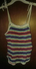 Cute VIntage Sears Tie Top Girls Jumper Shorts Large Stripe Multi Color