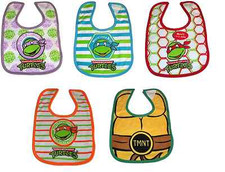 Teenage Mutant Ninja Turtles Baby Bibs Set of Five Brand New TMNT
