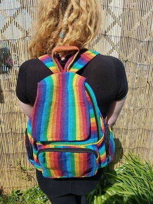 rainbow strap backpack
