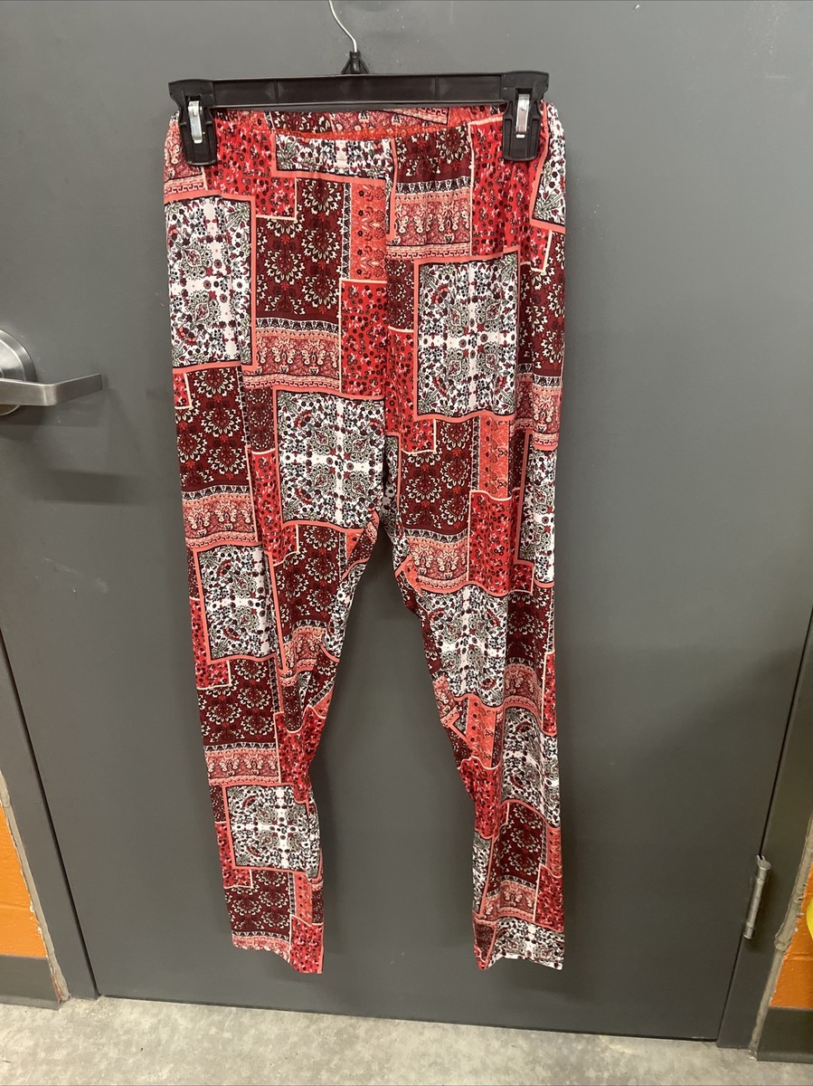 Bobbie & Brooks Red And Orange Design Leghings Sz L | eBay