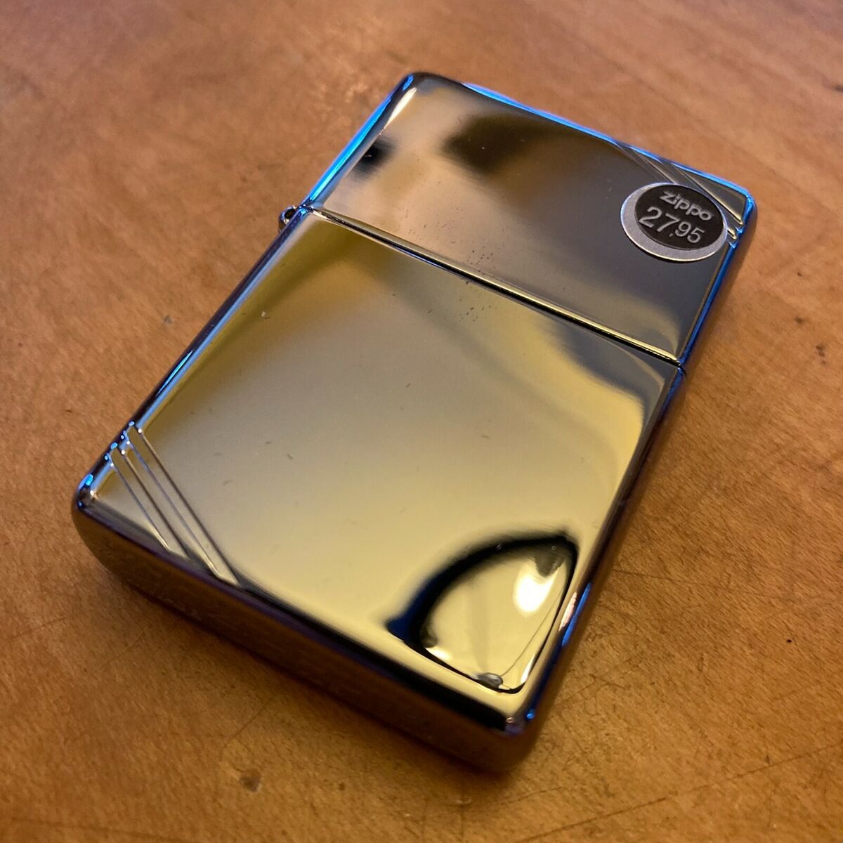 Genuine Zippo Vintage Polished Chrome Lighter CASE ONLY No Insert