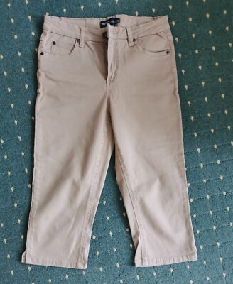 Damen Arizona Jeans, knielang, Größe 38, beige, Capri Hosen