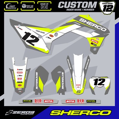 SHERCO ENDURO GRAPHICS CUSTOM GRAPHICS SE SEF 125 250 300 450 FUZE GRY