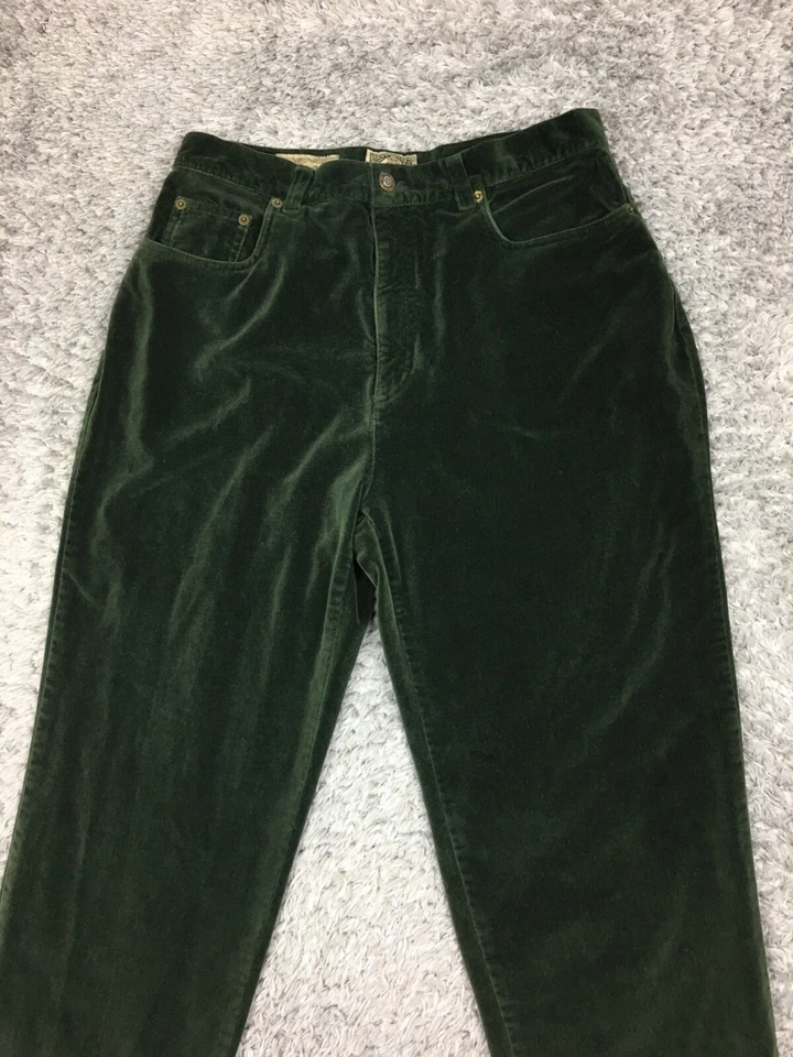 Pantalones chinos Express de gamuza de algodón para mujer talla 13/14 verdes cónicos ajustados suaves Foto 2 de 4