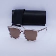 New Saint Laurent SL474 003 Transparent Nude/Brown 56-17-145 Sunglasses