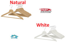New IKEA BUMERANG Hanger Solid Wood 2 Colours White & Natural  Pack of 8