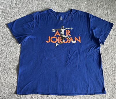Air Jordan Graphic T Shirt Tee Men’s 3XL Blue Michael Short Sleeve *Flaw  - Main Image