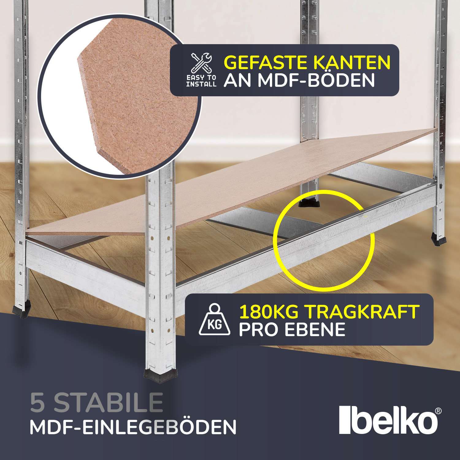 2 Stück Schwerlastregal 180x90x40 875kg Steckregal Kellerregal Lagerregal Werkst