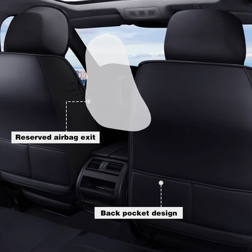 For Toyota RAV4 Car Seat Covers 5-Seats Front & Rear Protector Leather Full Sets - Imagen 2 de 26