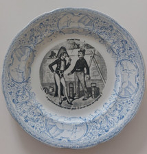 Assiette Vignette Sarreguemines XIX ème siècle Devinettes N°1