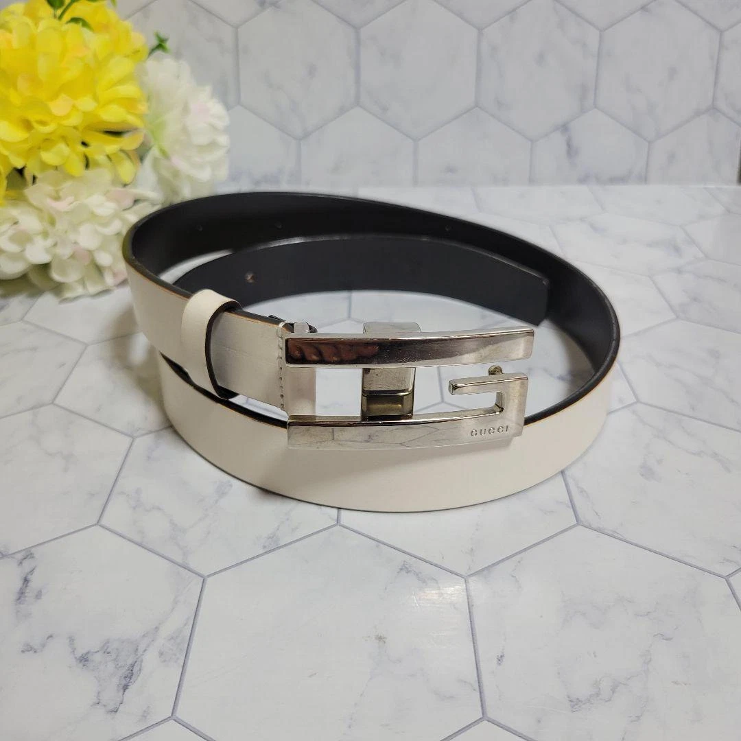 Combinaison pantalon une pièce ceinture logo blanc argenté Gucci