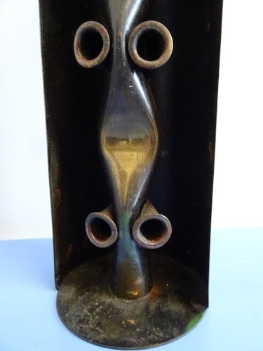 Grosser Metall Kerzenständer signiert Kerzenleuchter Brutalist 70er modernist - Bild 3 von 12