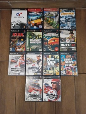 14 PlayStation 2 PS2 Game Lot - GTA San Andreas/Vice City, NASCAR, Gran Turismo