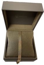 9ct Three Colour Gold Brick Link Bracelet  7.5 Inch 10.5 Grams