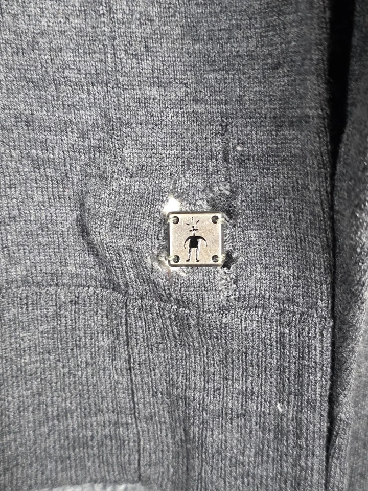 Smartwool Sweater Men M Gray sparwood Merino Wool Blend Crewneck Pullover Damage - Image 2 of 4