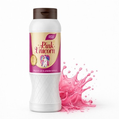 Hopser Funfood Pink Unicorn Topping Sauce 1 kg für Eis Dessert Waffeln Pancakes
