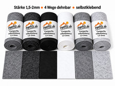 Premium KFZ Filz selbstklebend Meterware  2mm Van-Camper-Bus-Boot-Ausbau-4D-DIY