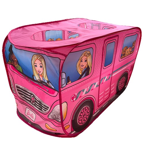 Barbie Dream Camper Pop-Up Tent For Girls Pink Barbie’s RV Play Tent 28x43”