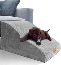 Topmart High Density Extended Foam Dog Ramp Steps 2 Tiers,11.8" High,Non-Slip Do