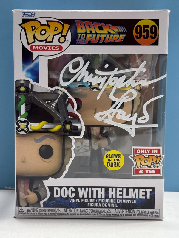 Funko Pop! BACK TO FUTURE - DOC WITH HELMET #959 SIGNED AUTHENTICATED with COA