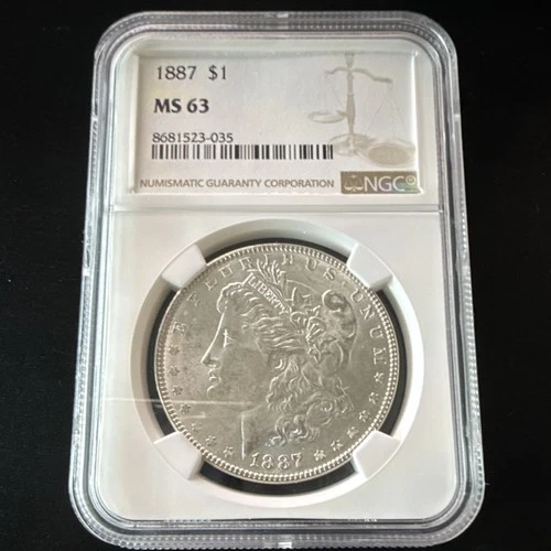 1887 Morgan Dollar Silver $1 Coin Philadelphia NGC MS63 Business Strike