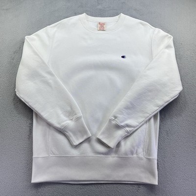 Vintage 90s Champion Reverse Weave Warm Up Sweatshirt Cream White Size Large