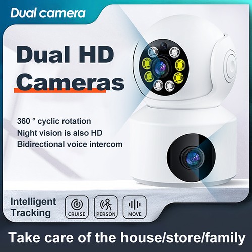 Camera Dual Lens Dual Screen Baby Monitor Home Security Camera PTZ Auto Tracking - Afbeelding 10 van 12
