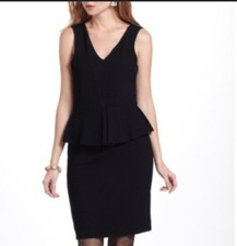 Anthropologie Ganni XS knit Miss Marple peplum dress Sheath Midi Work Party Lbd