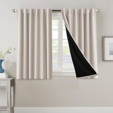 H.VERSAILTEX 100 Blackout Curtains Bedroom Black Liner Full Room Darkening
