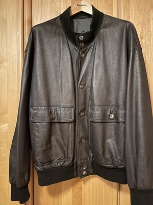 Rene Lezard blouson leather jacket lamb nappa leather jacket size 56 XL XXL