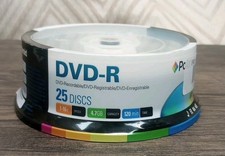Polaroid DVD-R 4.7GB 120 Min 16x Recordable Discs - 1 Spindle of 25 Discs, New