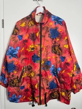 Vintage 90er Windbreaker M/L Bunt Oversize Retro Festival Jacke Abstract