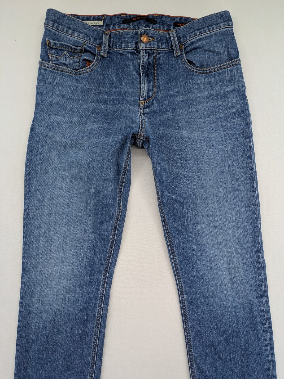 Alberto Herren Jeans Slipe Regular Slim Fit W30 L32 Blau Denim Stretch image 2