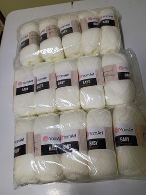 YarnArt Baby WHITE 15 skeins 164 yards each