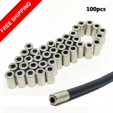 100x Cable End Cap Bike Brake Shifter Sleeve Crimps Ferrules Guide Aluminum 5mm