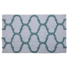 24 In. X 17 In. and 34 In. X 21 In. 2-Piece Cotton Bath Rug Set in White and Arc