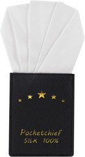 Pre-Folded White Silk Pocket Squares for Men 100 Pure Silk Handkerchief